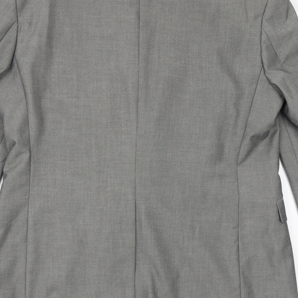 Burton Mens Grey Viscose Jacket Suit Jacket Size 38 Regular