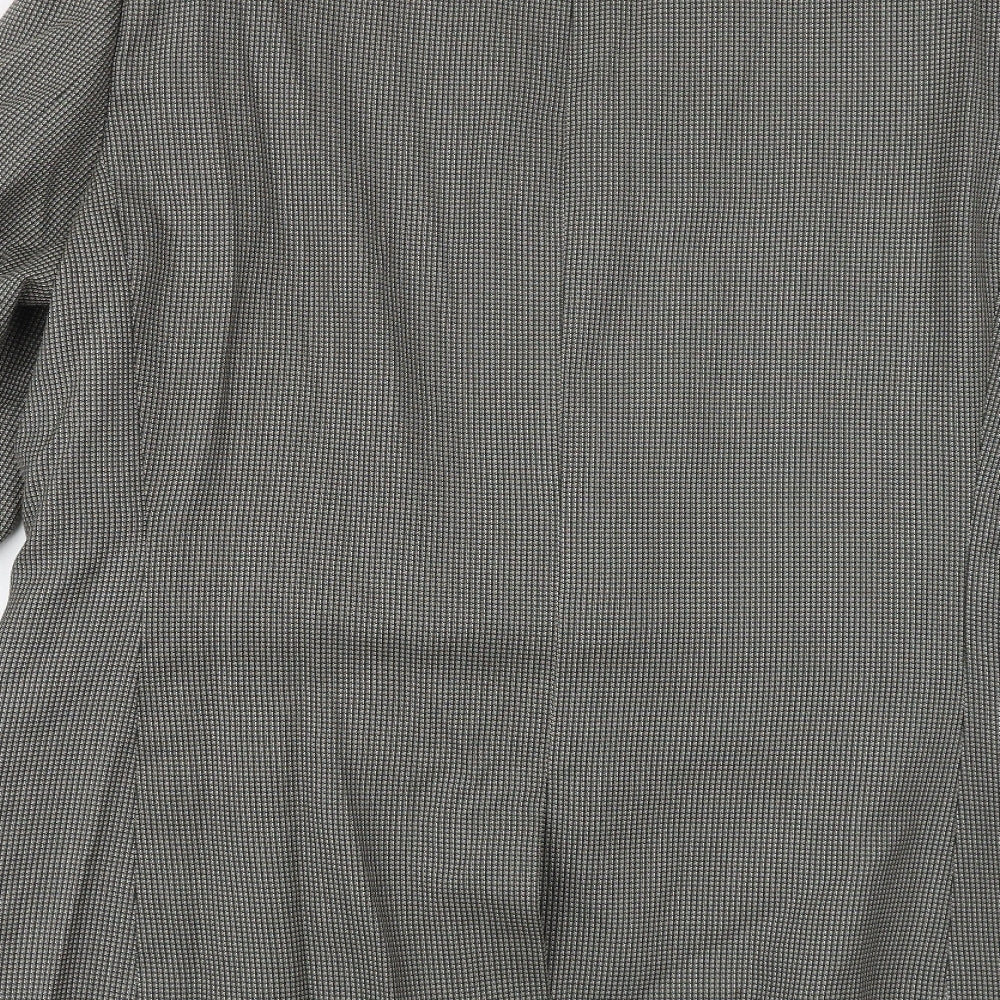 Taylor & Wright Mens Grey Geometric Polyester Jacket Suit Jacket Size 44 Regular