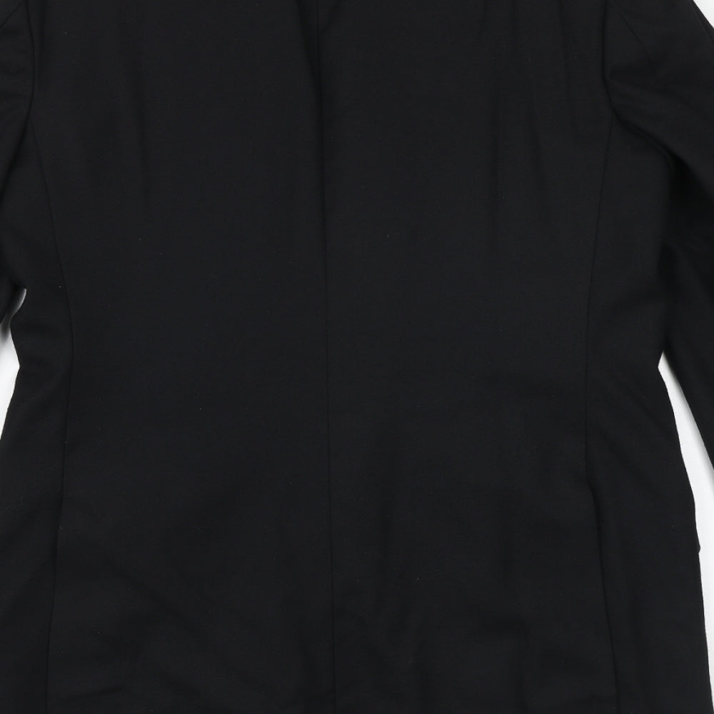 WILLIAM CHENG & SON Mens Black Wool Jacket Suit Jacket Size 40 Regular