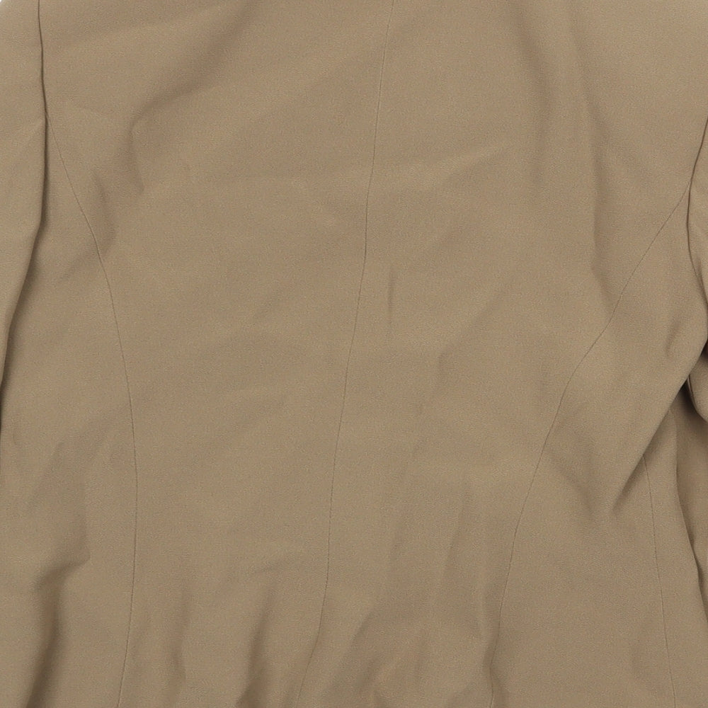 Country Casuals Womens Beige Jacket Blazer Size 8 Hook & Eye
