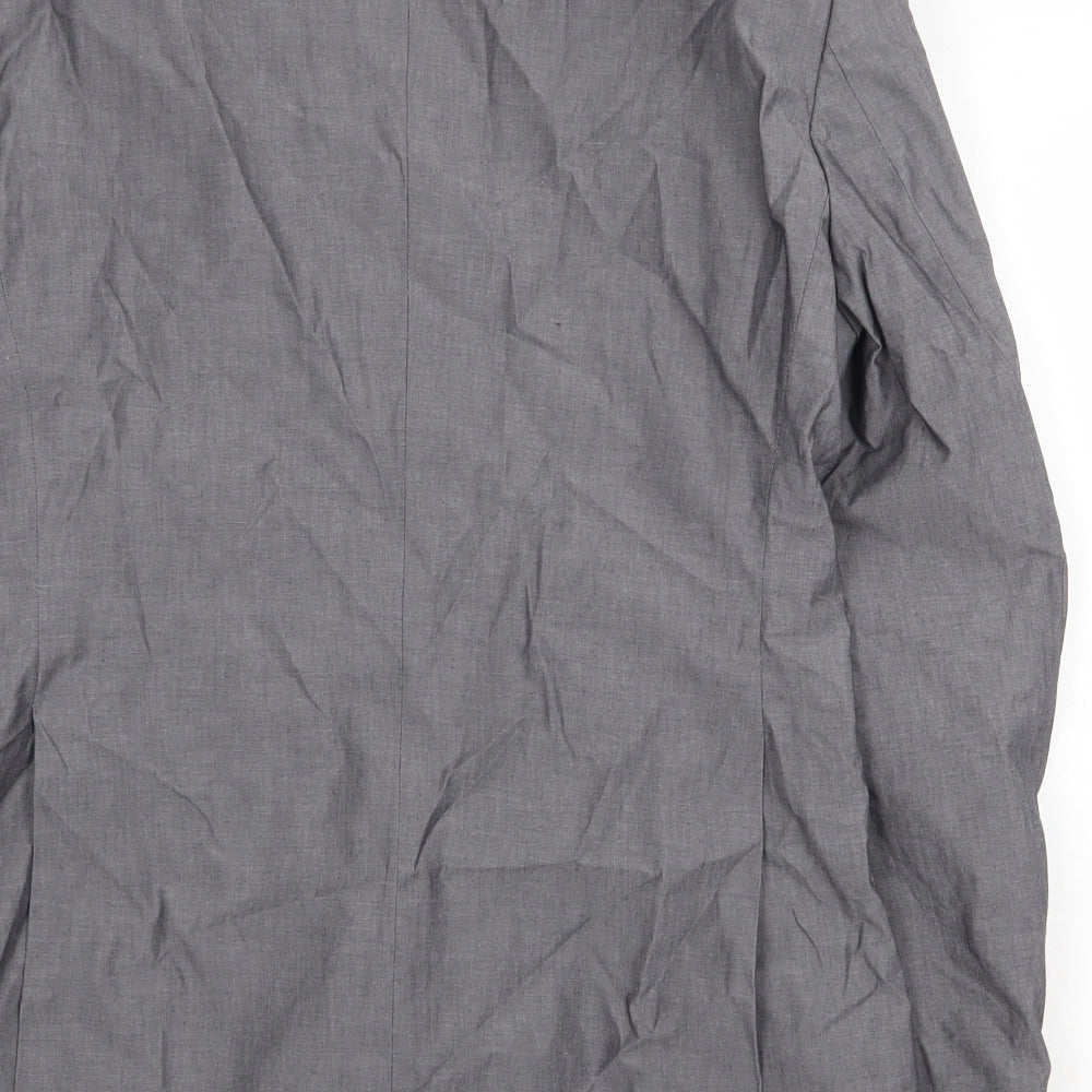 H&M Mens Grey Cotton Jacket Suit Jacket Size 38 Regular