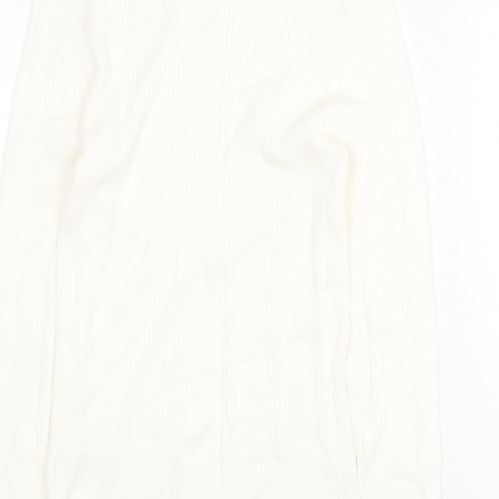 Marks & Spencer Womens White Round Neck Viscose Pullover Jumper Size 10