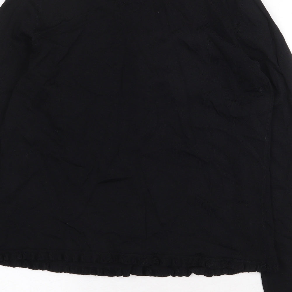 Marks & Spencer Womens Black Crew Neck Viscose Pullover Jumper Size 16 Button