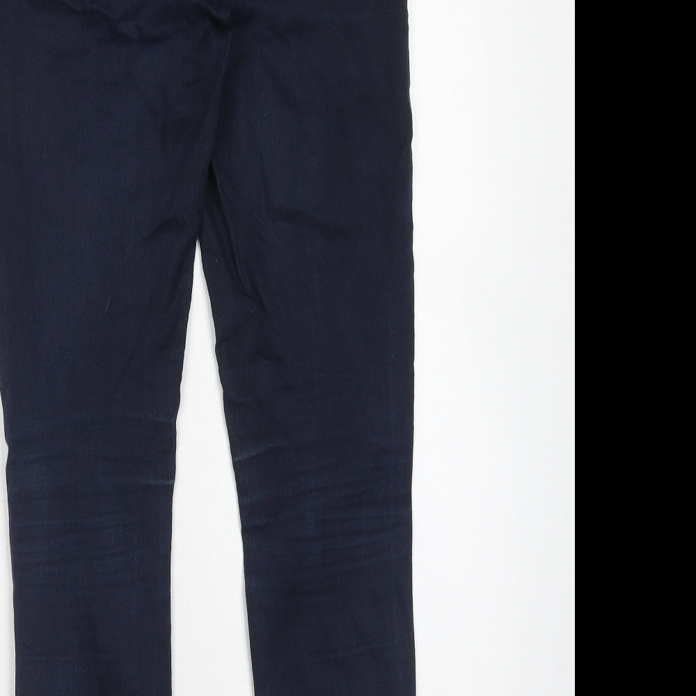 Marks & Spencer Womens Blue Cotton Skinny Jeans Size 12 Extra-Slim Zip
