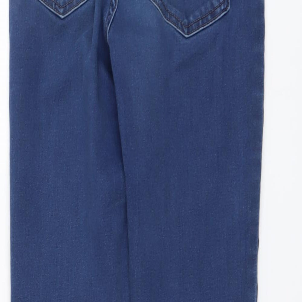 Marks & Spencer Womens Blue Cotton Jegging Jeans Size 8 L28 in Regular Button