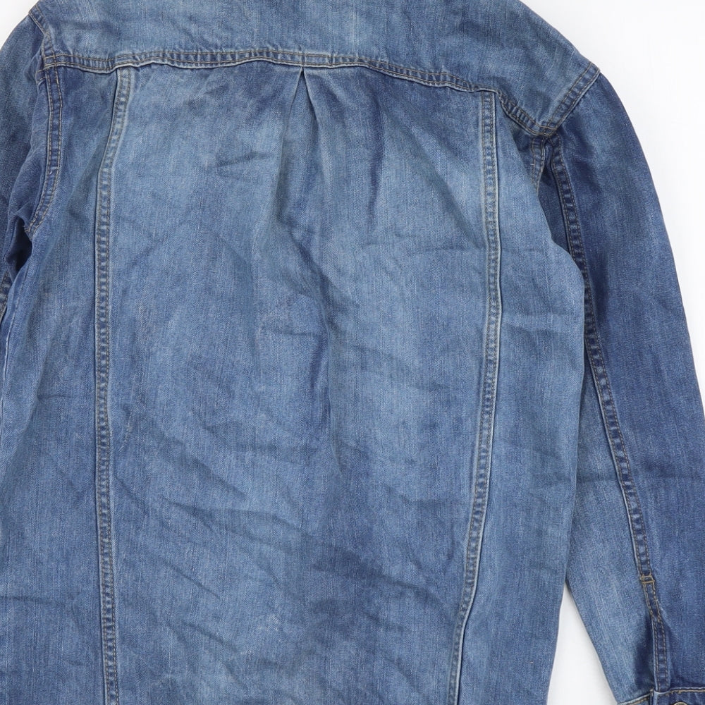 Denim Club Womens Blue Jacket Size 8 Button - Distressed