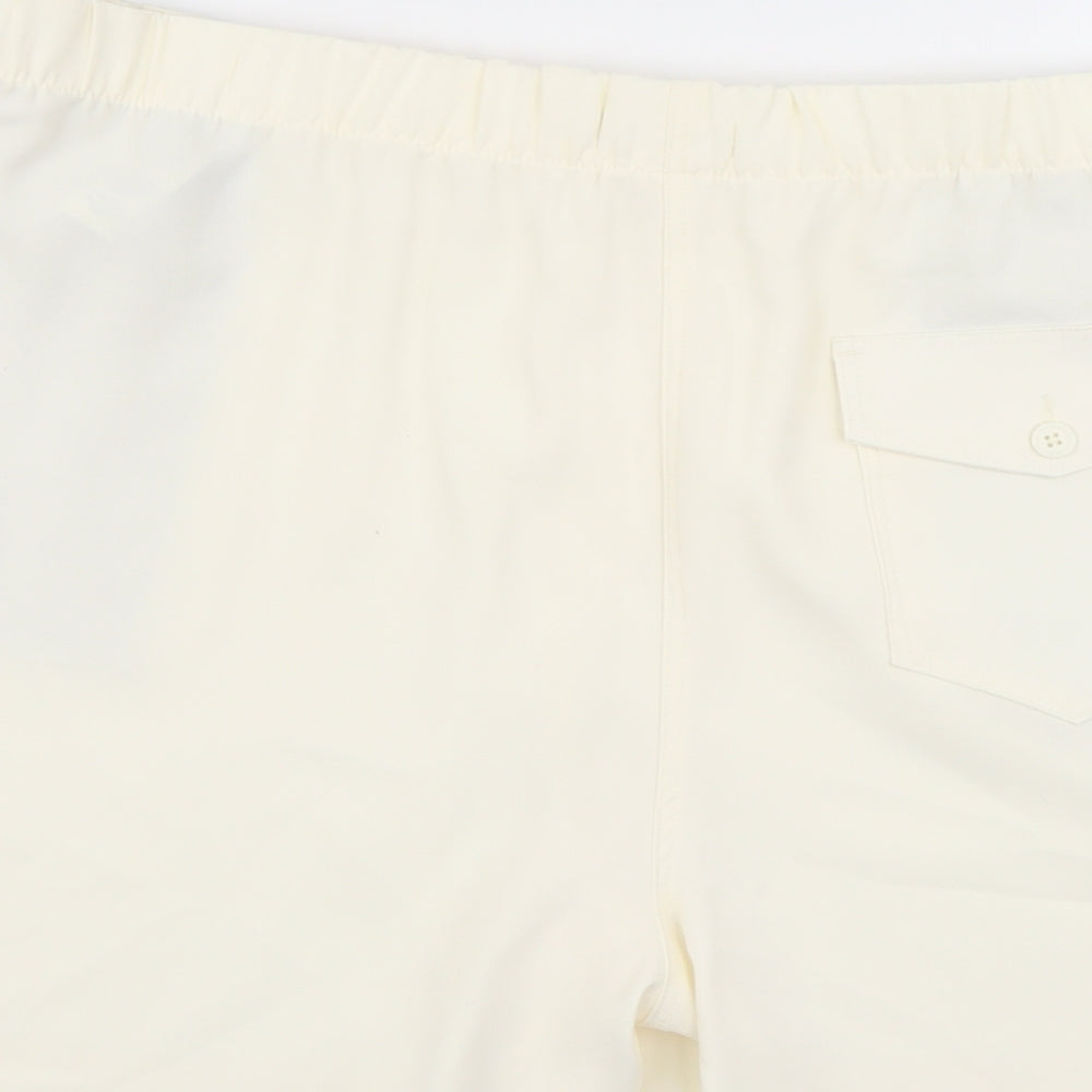 Marks & Spencer Womens Ivory Polyester Bermuda Shorts Size 20 L5 in Regular Pull On