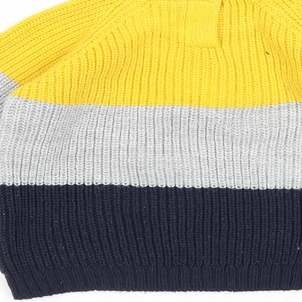 Kueza Boys Multicoloured Colourblock Acrylic Pullover Jumper Size 9-12 Months Button