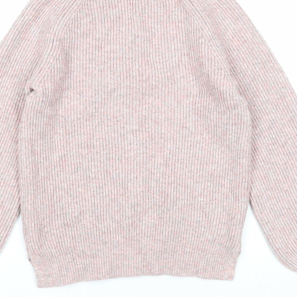 NEXT Womens Pink V-Neck Viscose Pullover Jumper Size XS