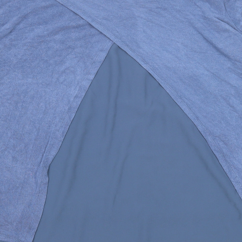 Simply Stock Shop Womens Blue Viscose Basic Blouse One Size Round Neck