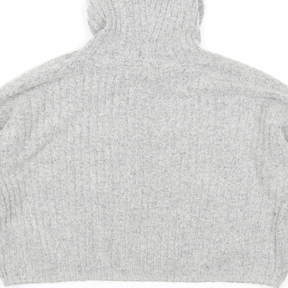 Brave Soul Womens Grey Round Neck Acrylic Pullover Jumper Size S