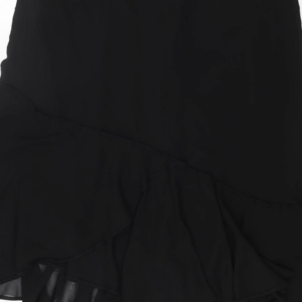Preworn Womens Black Polyester Trumpet Skirt Size 41 in