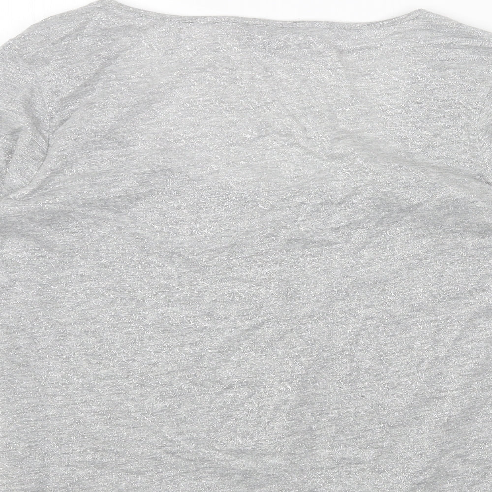Per Una Womens Grey Scoop Neck Geometric Polyester Pullover Jumper Size 12