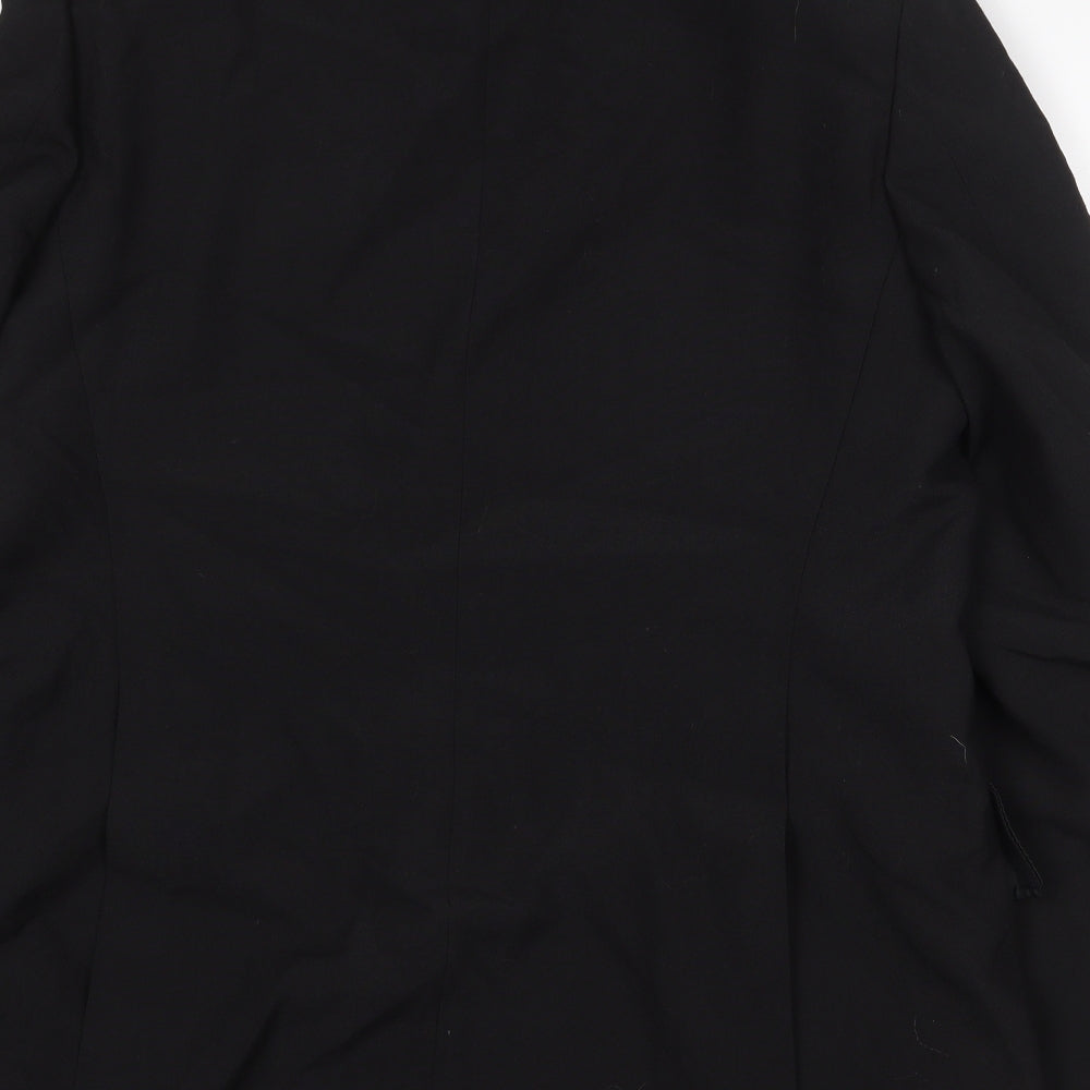 Trevira Mens Black Wool Jacket Suit Jacket Size 40 Regular