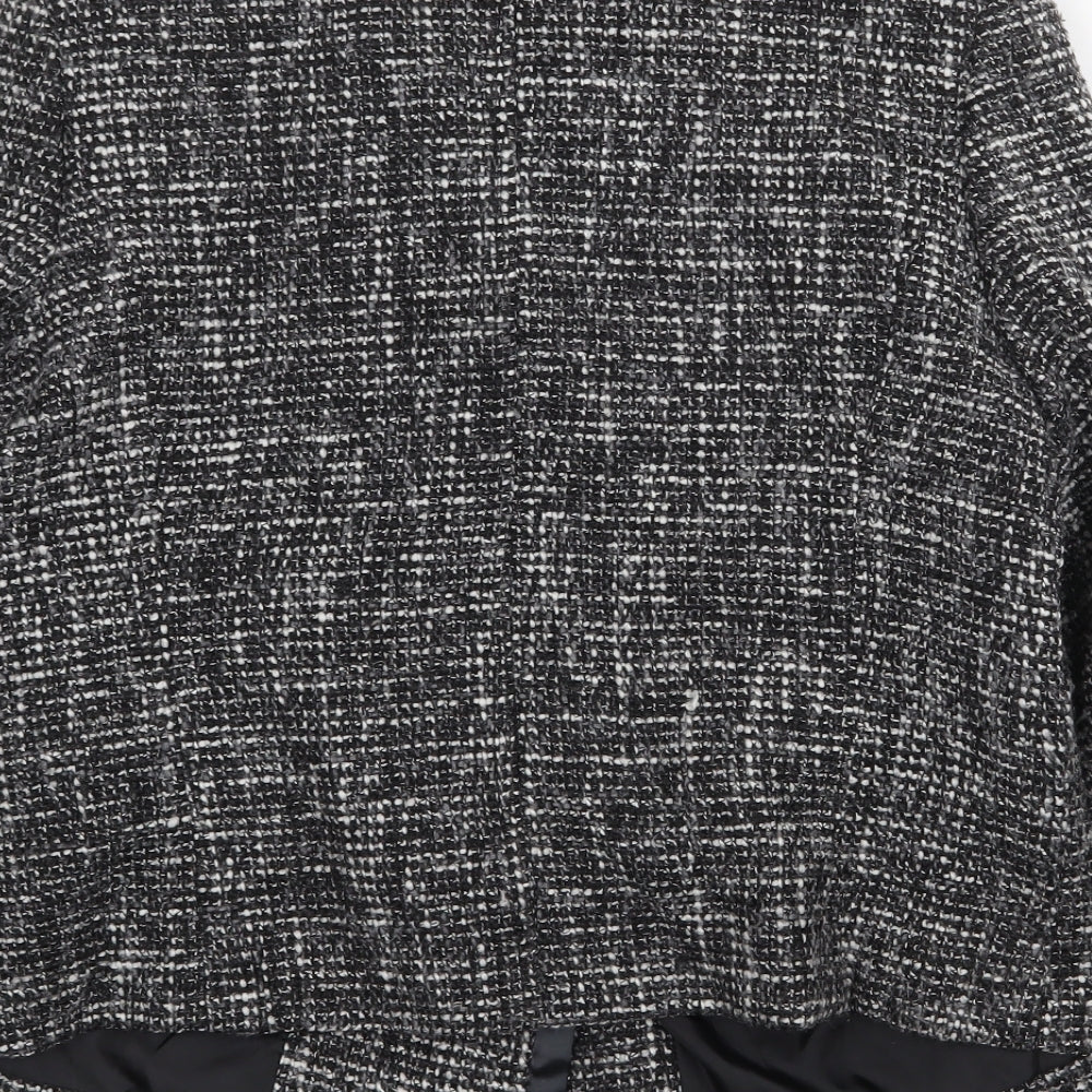 EWM Womens Grey Geometric Jacket Size 16 Button