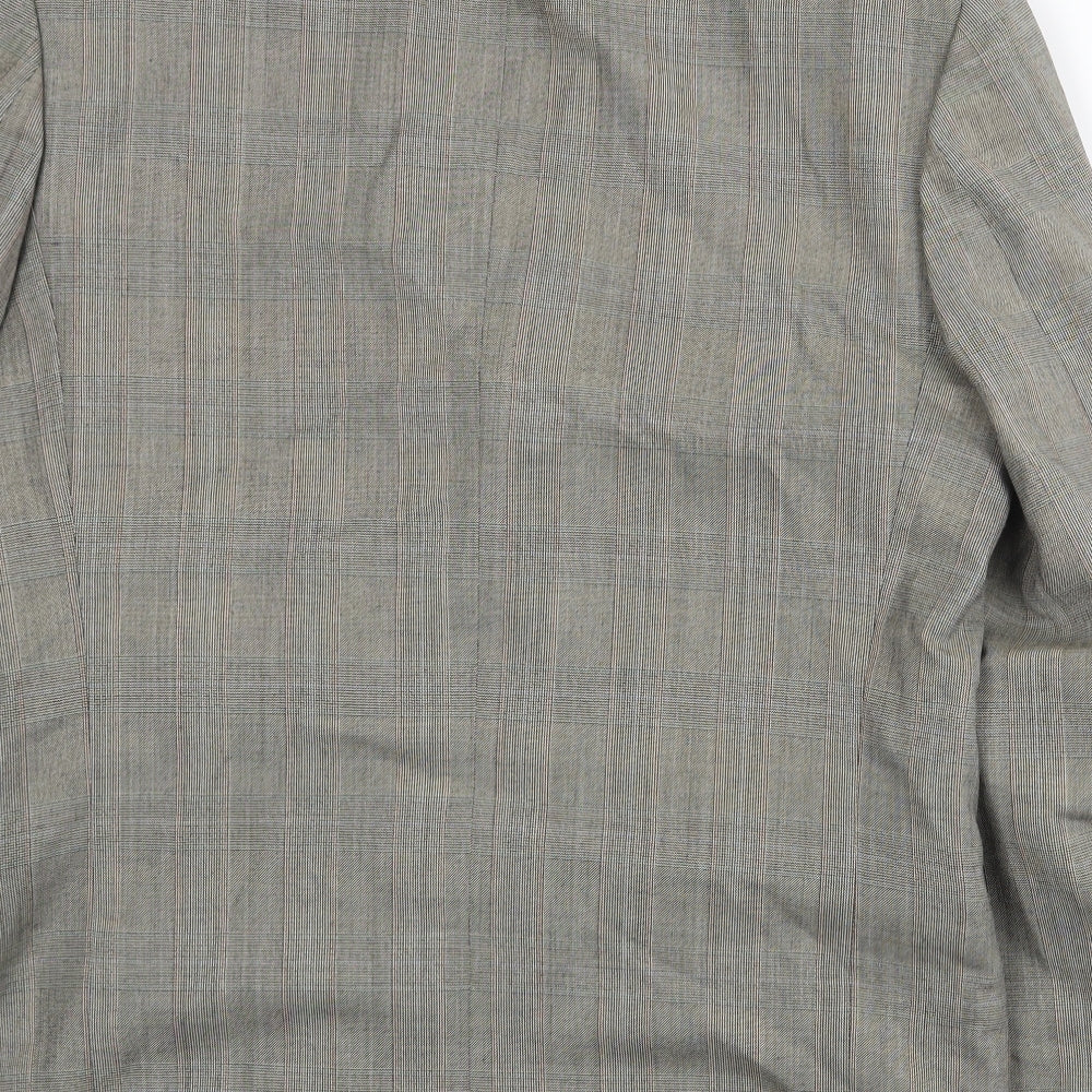 Principles Mens Grey Plaid Polyester Jacket Suit Jacket Size 38 Regular