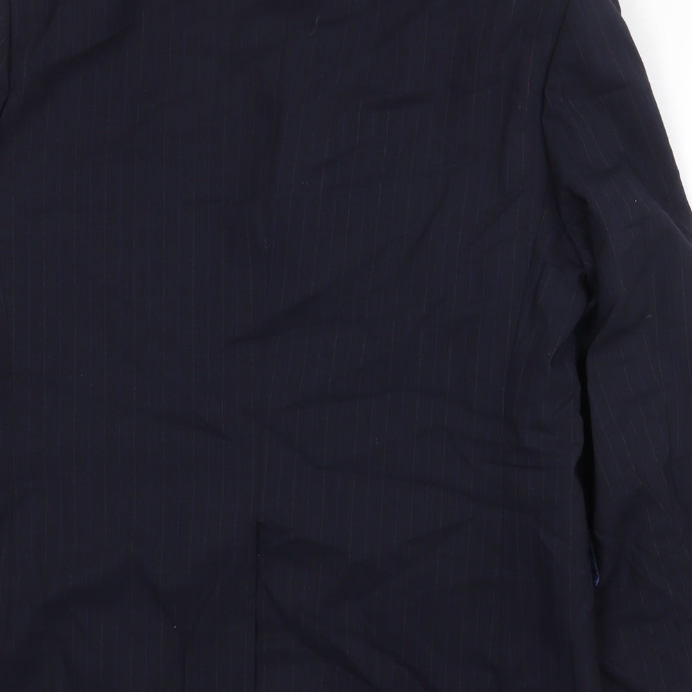 Marks & Spencer Mens Blue Striped Wool Jacket Suit Jacket Size 40 Regular