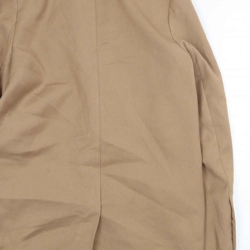 H&M Womens Beige Overcoat Coat Size S Button