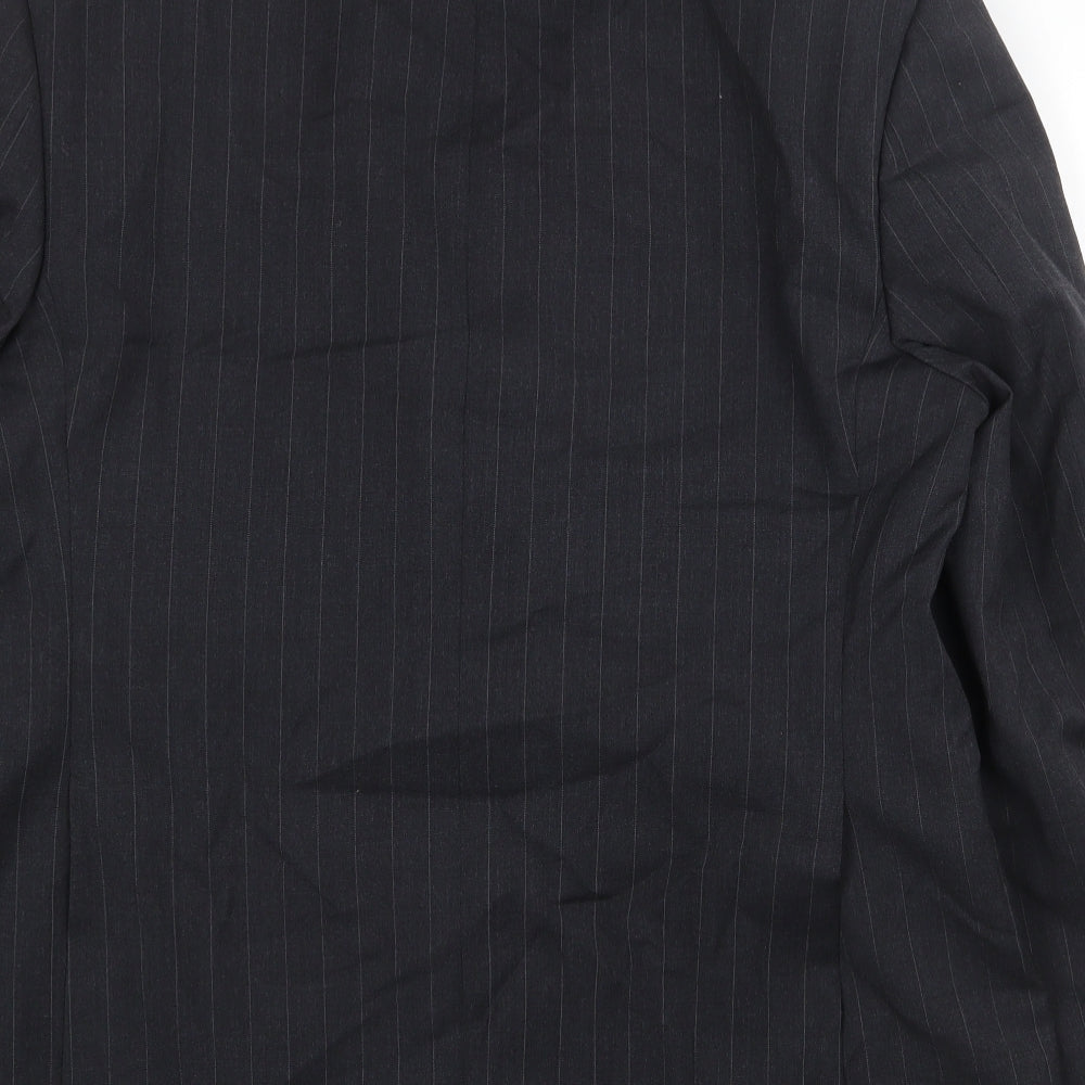 Marks & Spencer Mens Grey Striped Wool Jacket Suit Jacket Size 42 Regular