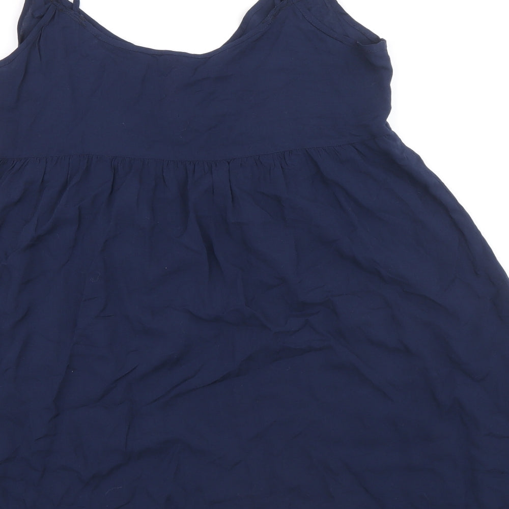 Divided by H&M Womens Blue Viscose Tank Dress Size 8 Round Neck Pullover