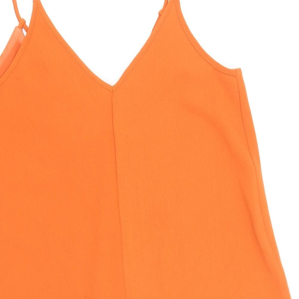 River Island Womens Orange Polyester Camisole Tank Size 6 V-Neck