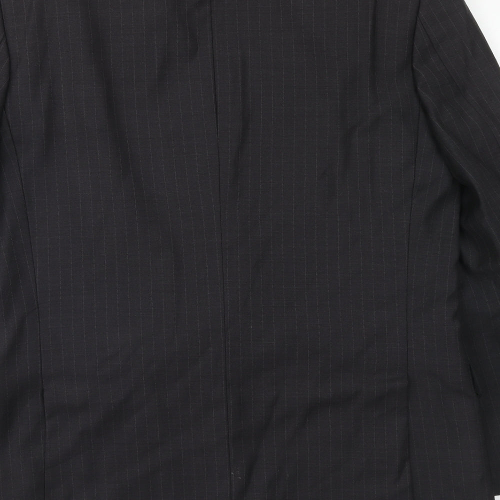 Scott & Taylor Mens Grey Striped Wool Jacket Suit Jacket Size 38 Regular