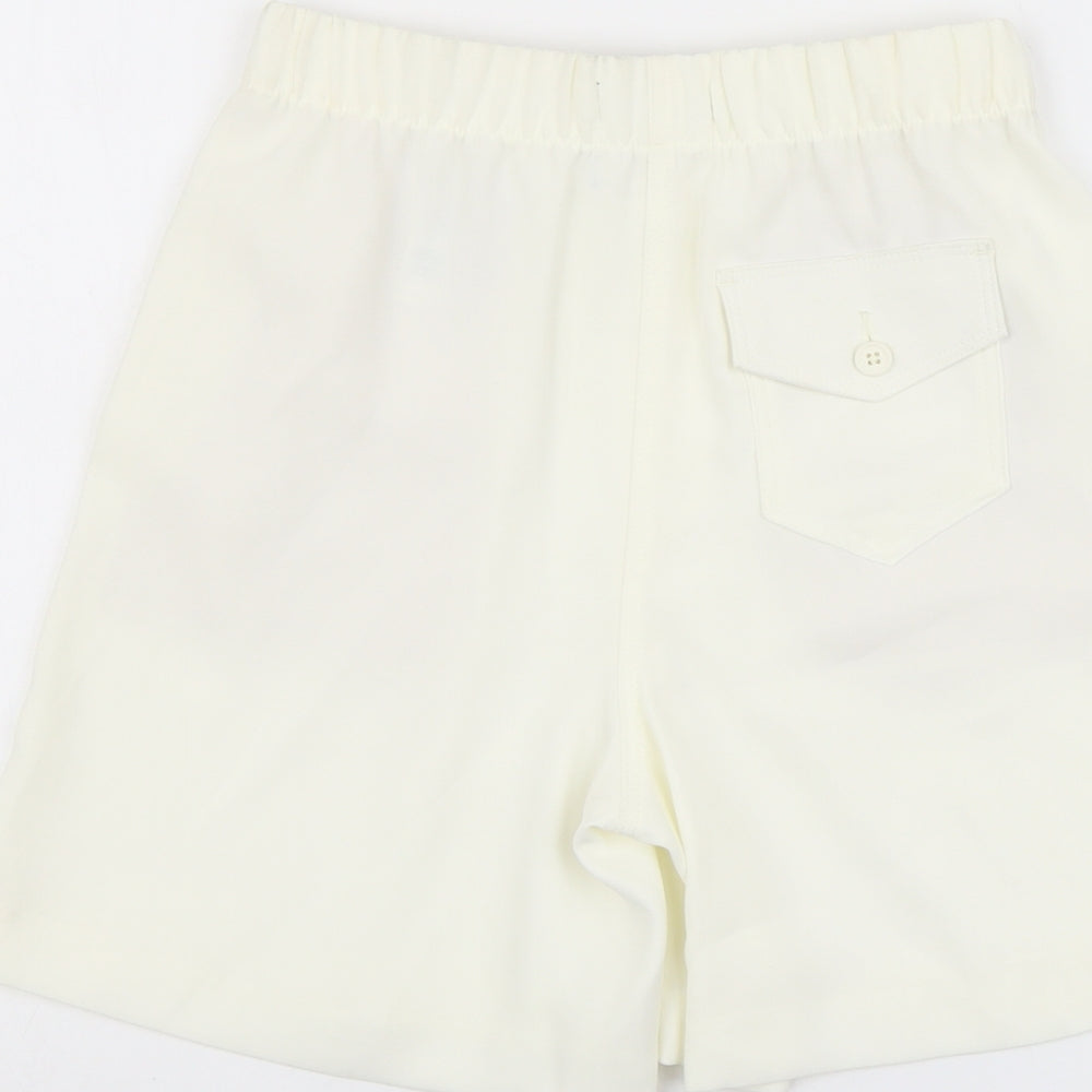 Marks & Spencer Womens Ivory Polyester Bermuda Shorts Size 6 L5 in Regular Pull On