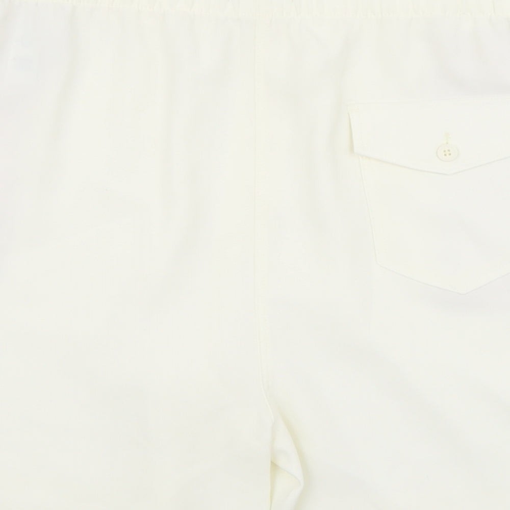 Marks & Spencer Womens Ivory Polyester Bermuda Shorts Size 24 L6 in Regular Pull On