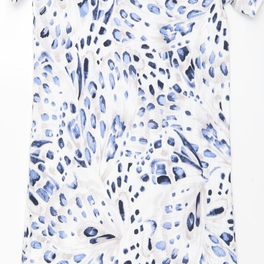 Marks & Spencer Womens Blue Geometric Cotton Top Dress Size XS
