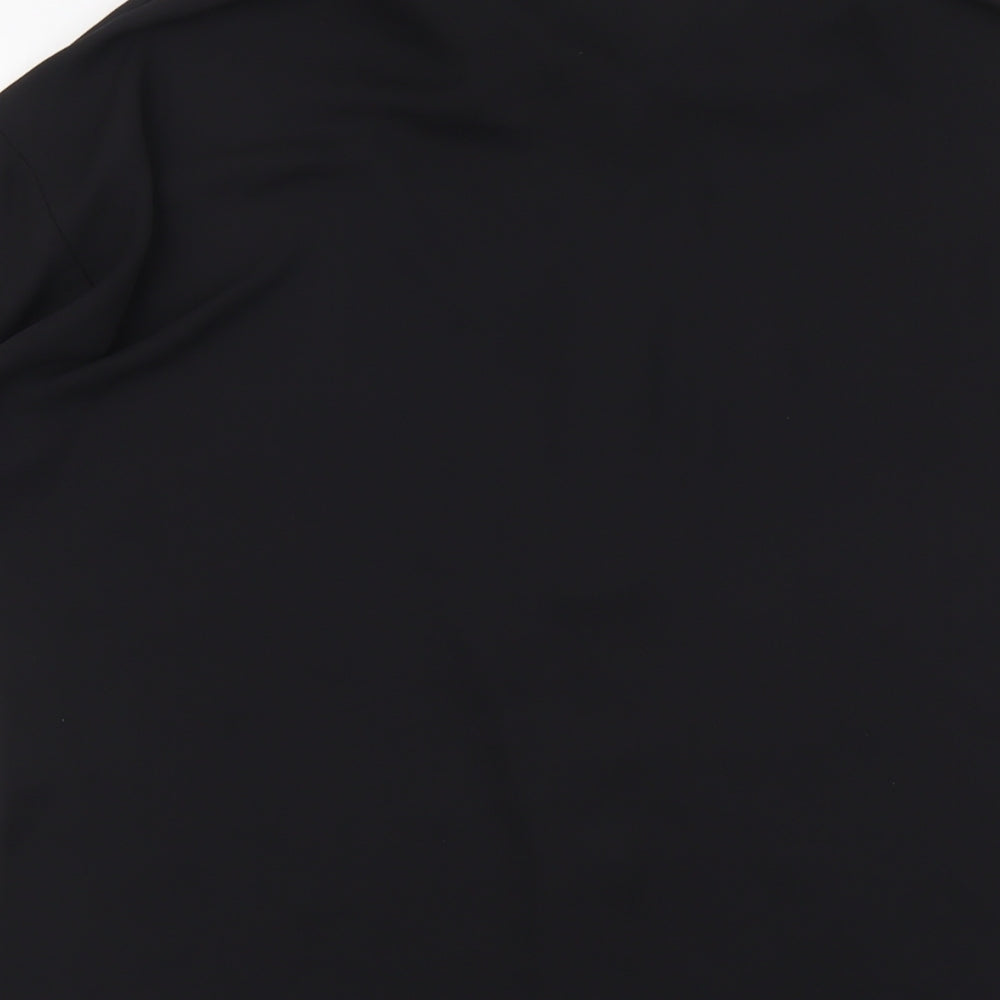 Select Womens Black Polyester Basic Button-Up Size 12 Collared