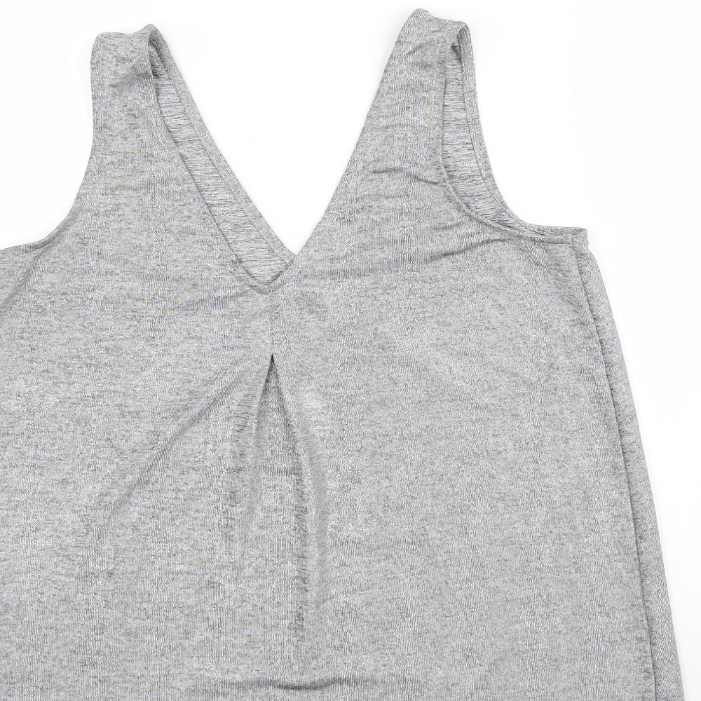NEXT Womens Grey Polyester Basic Tank Size 10 V-Neck