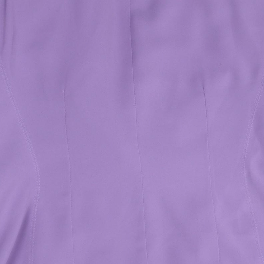 Anne Brooks Womens Purple Polyester Jacket Blazer Size 14