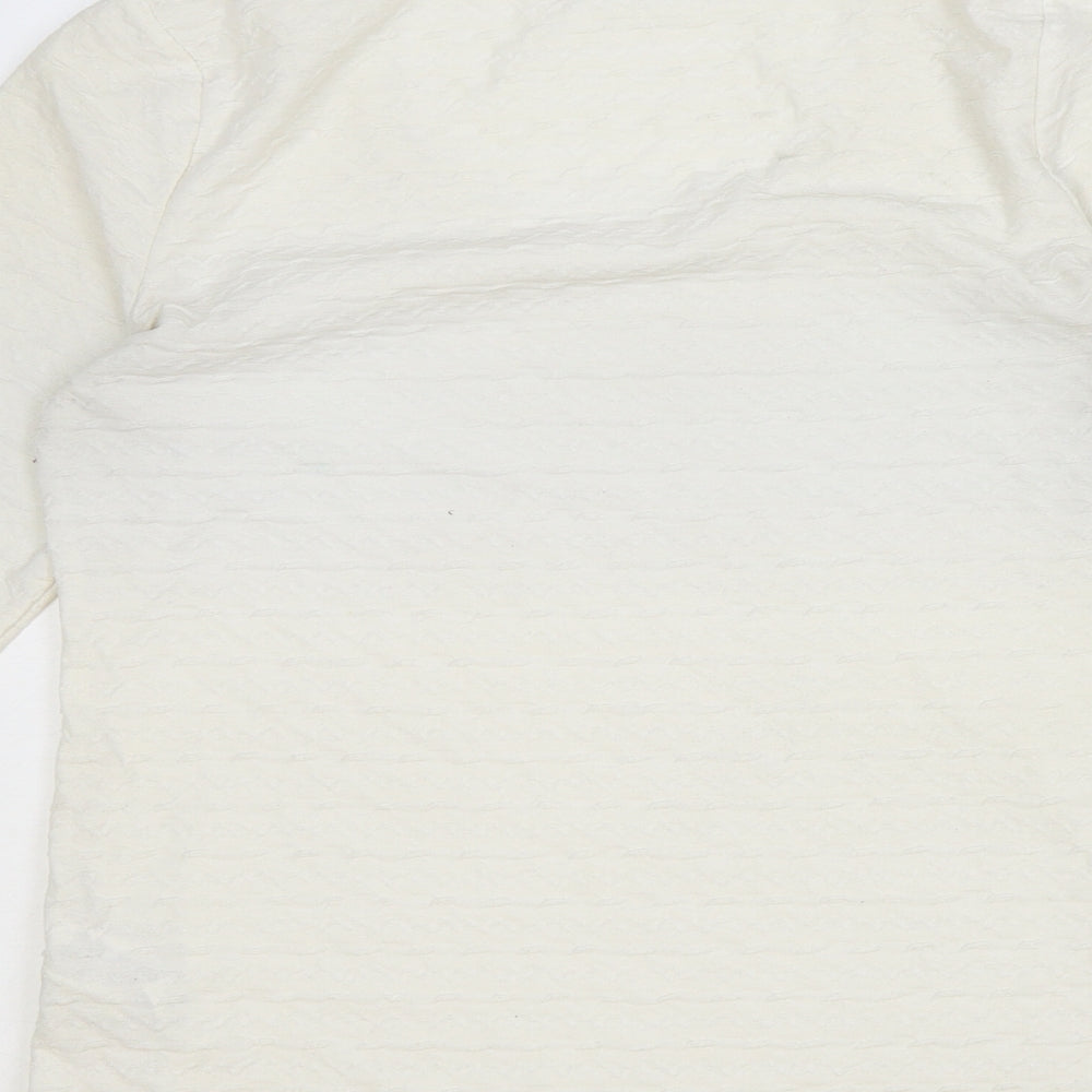 Marks & Spencer Womens Ivory Polyester Basic Blouse Size 12 Scoop Neck