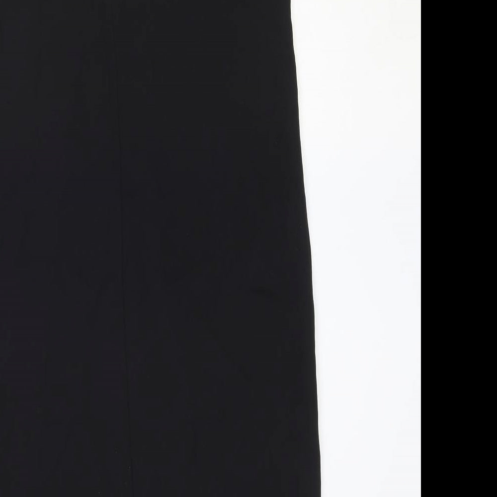 Topshop Womens Black Polyester Tank Dress Size 6 V-Neck Pullover