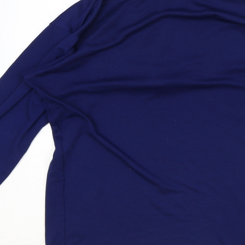 Preworn Womens Blue Polyester Pullover Sweatshirt Size M Zip