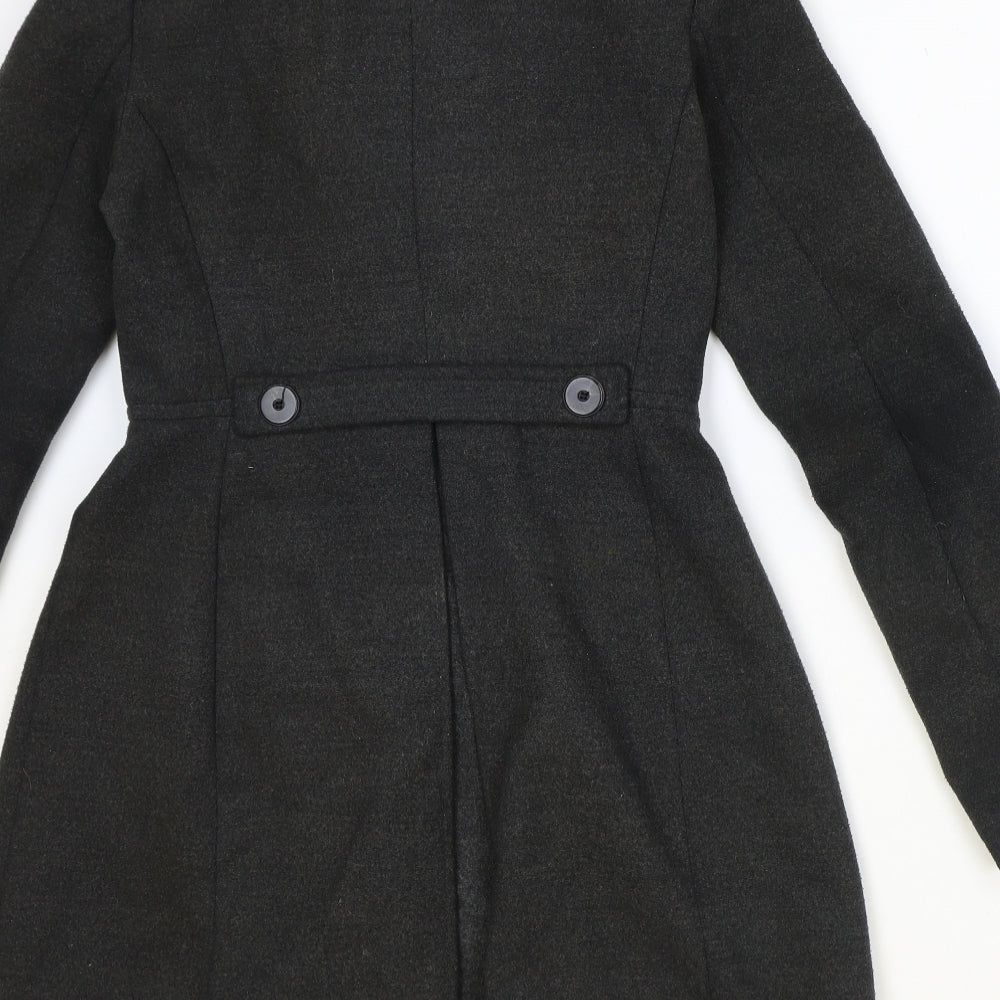 Zara Womens Grey Overcoat Coat Size XS Button