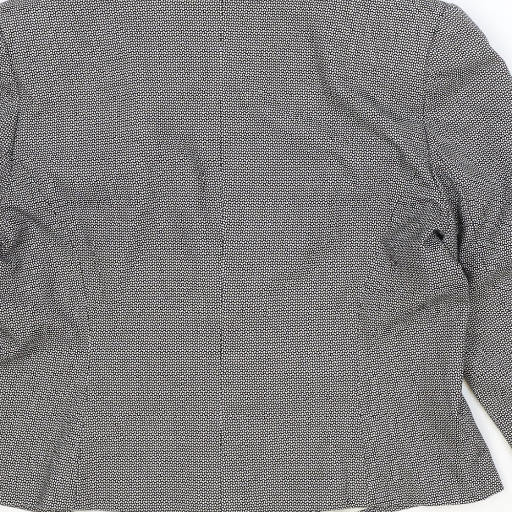 Marks & Spencer Womens Black Geometric Polyester Jacket Blazer Size 14