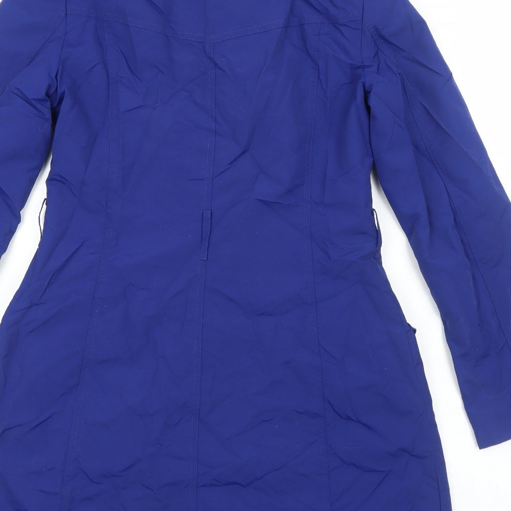 Marks & Spencer Womens Blue Trench Coat Coat Size 8 Button
