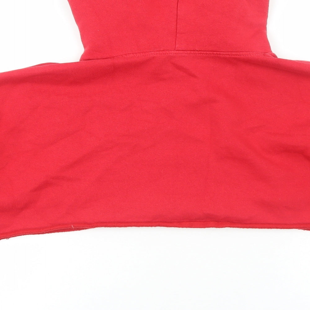 Rising Womens Red Cotton Pullover Hoodie Size L Pullover