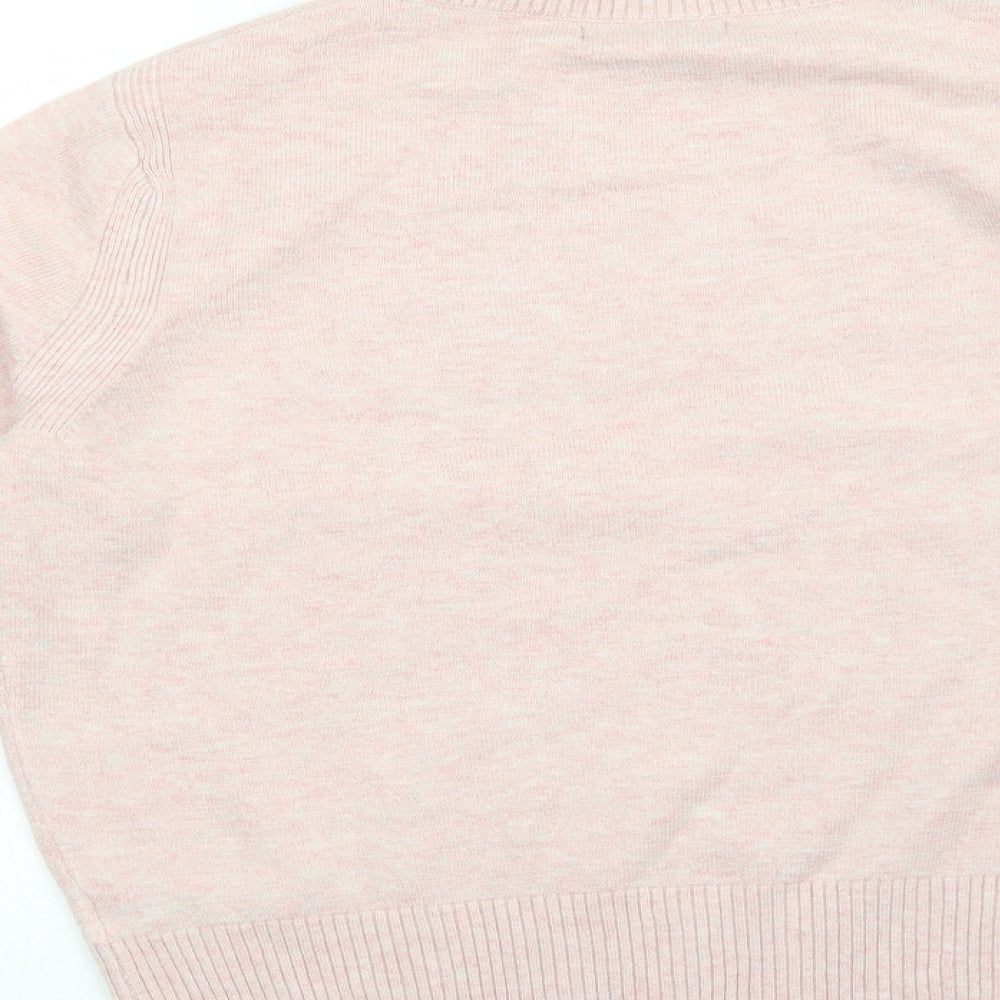 Marks & Spencer Womens Pink Round Neck Acrylic Pullover Jumper Size M