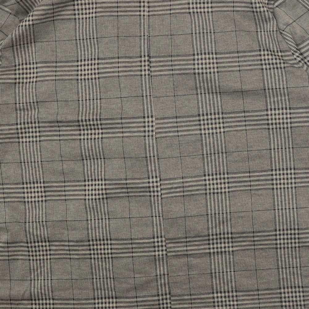 ASOS Womens Brown Plaid Jacket Blazer Size 14 Button