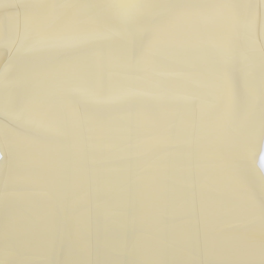 Dorothy Perkins Womens Yellow Polyester Basic Button-Up Size 12 Collared