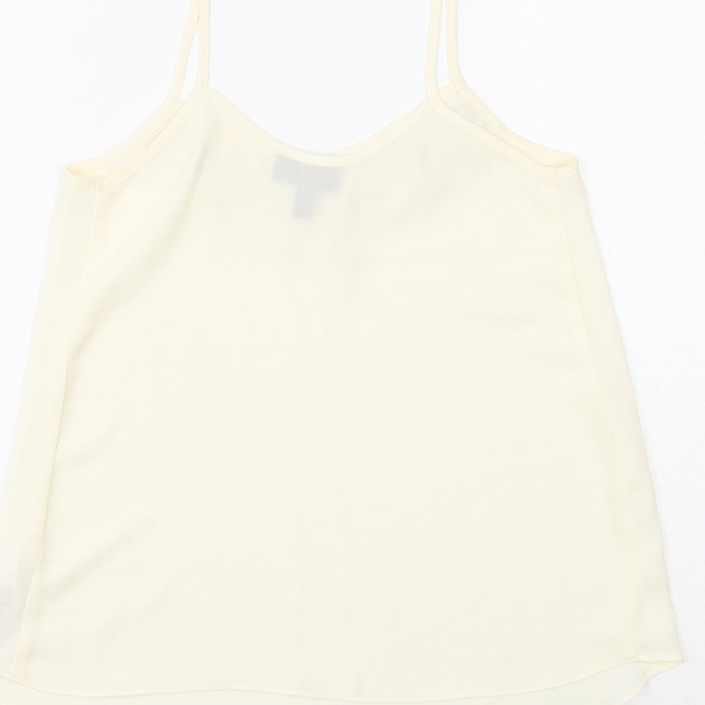 Topshop Womens White Polyester Camisole Tank Size 4 V-Neck
