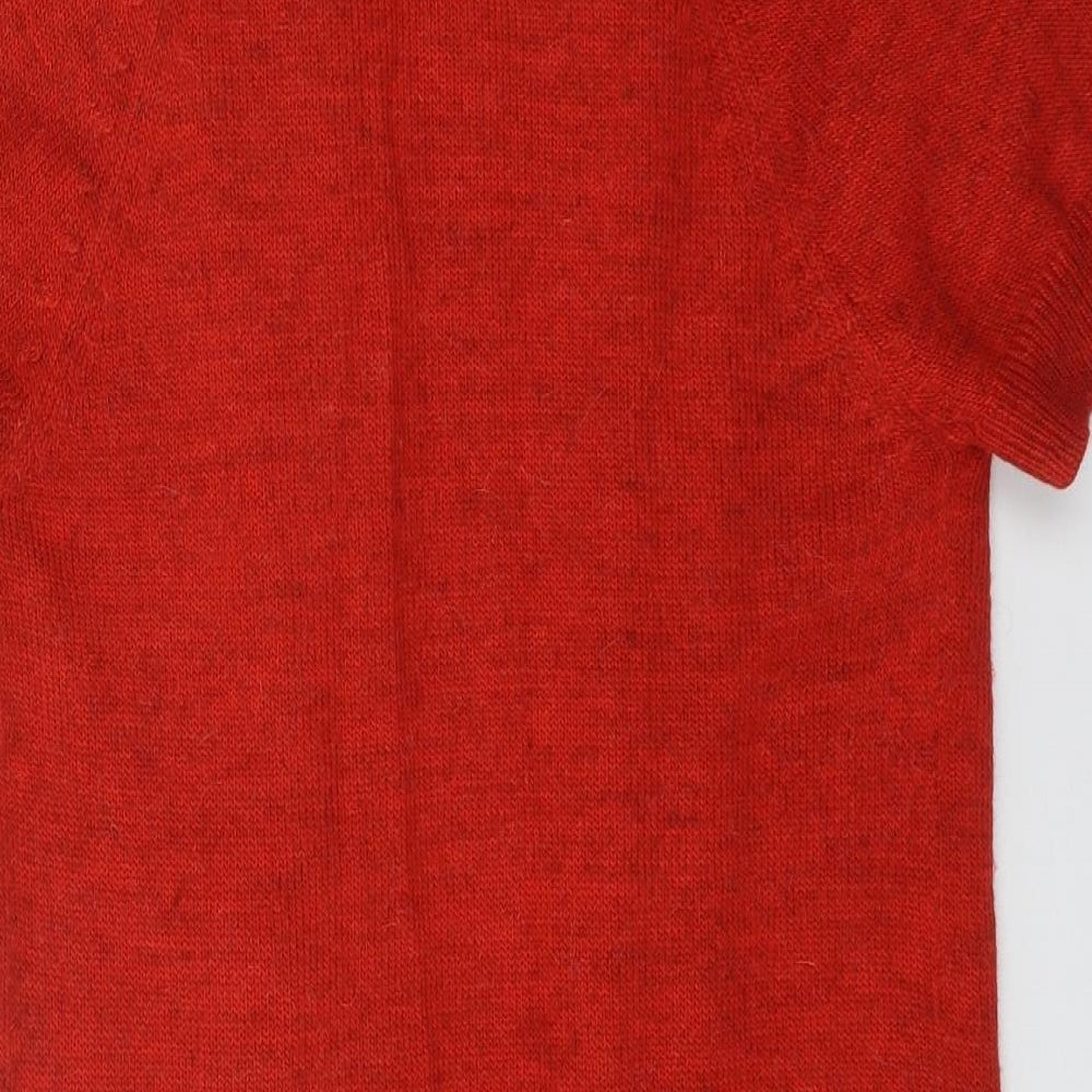 Sandwich Womens Red V-Neck Acrylic Cardigan Jumper Size S