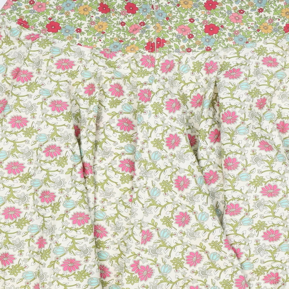 Preworn Womens Multicoloured Floral Polyester Swing Skirt Size 23 in Zip