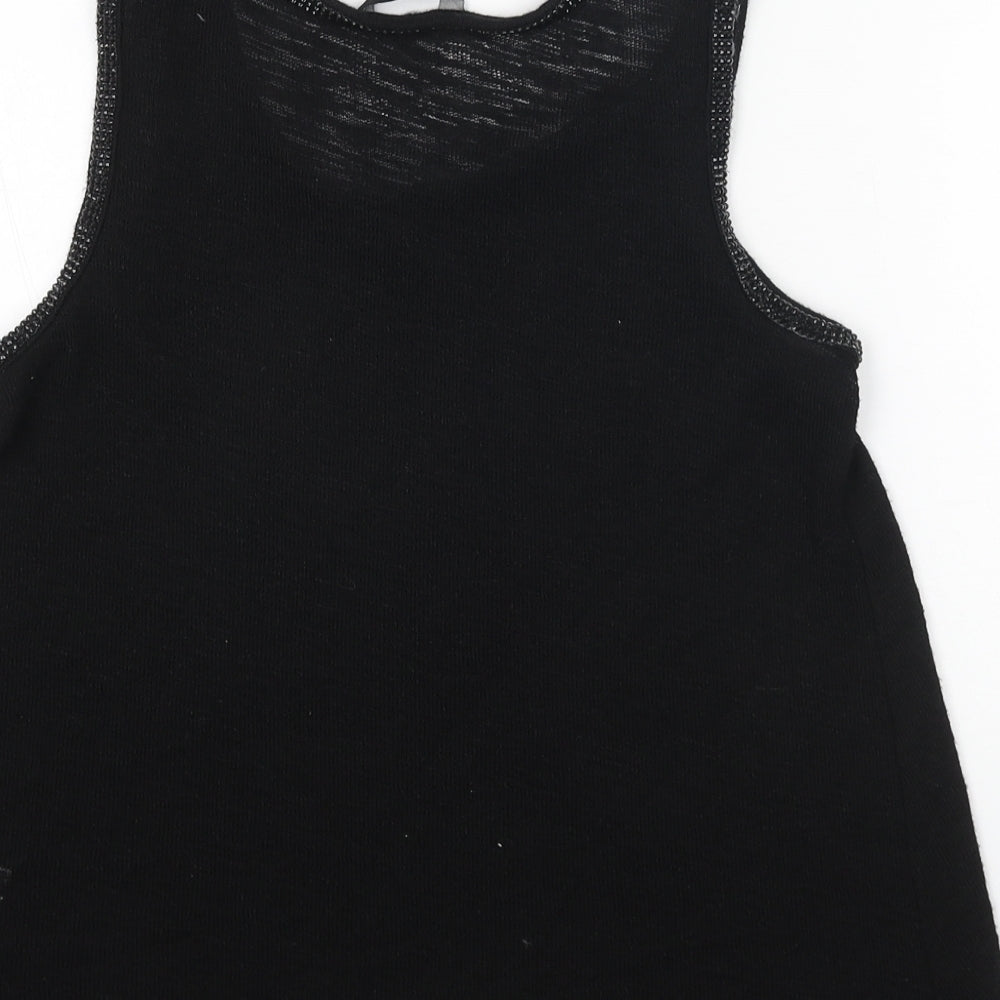 NEXT Womens Black Polyester Basic Tank Size 6 Scoop Neck