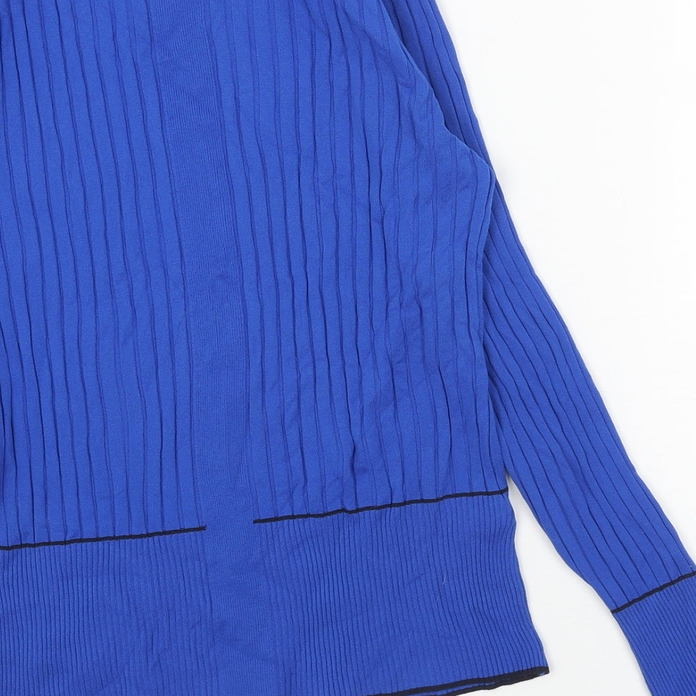 NEXT Womens Blue Round Neck Nylon Pullover Jumper Size M