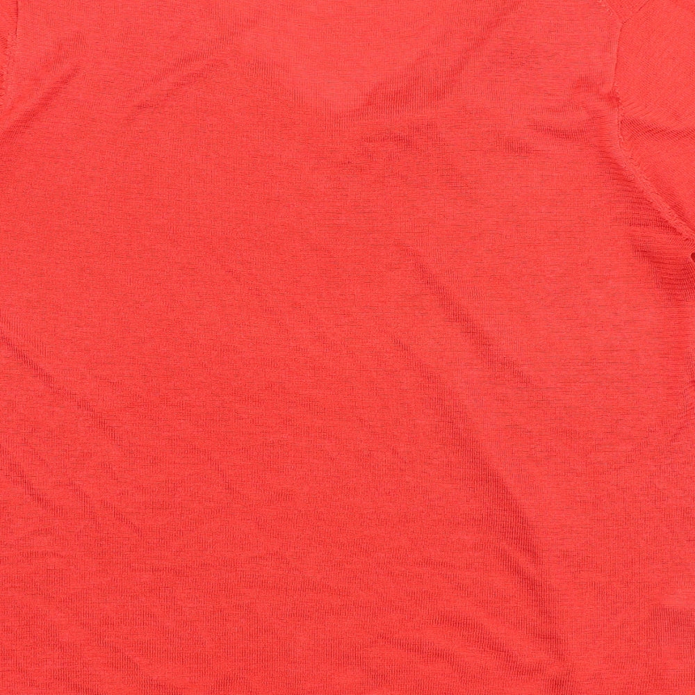 Mango Womens Red Polyester Basic Blouse Size XS V-Neck