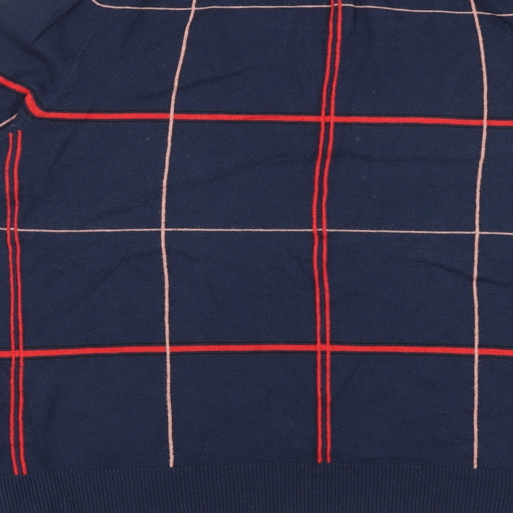 NEXT Womens Blue Round Neck Striped Cotton Pullover Jumper Size 14 Pullover
