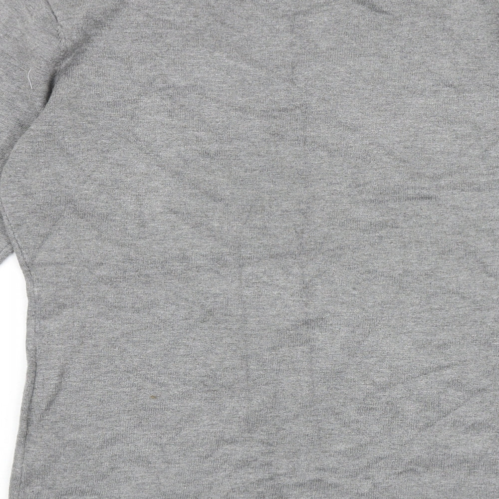 Saloos Womens Grey Round Neck Wool Pullover Jumper Size S